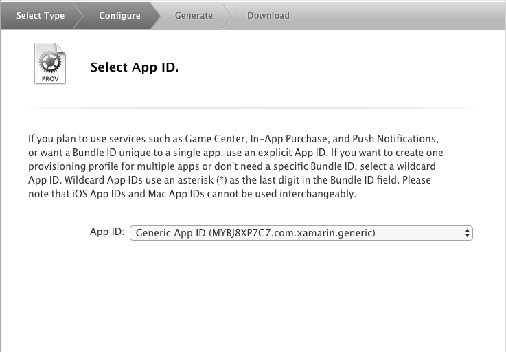 App ID selection