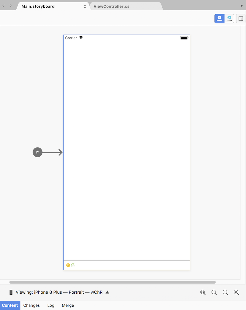 Um controlador de exibição no controlador de exibição iOS Designer