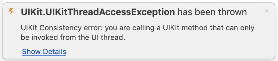 Execução de thread da interface do usuário