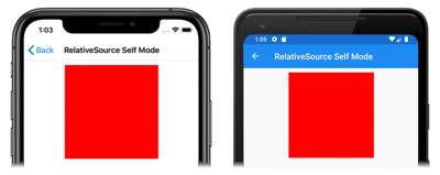 Captura de tela de uma vinculação relativa do modo Self no iOS e Android