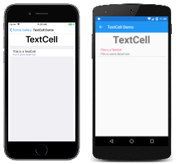 Exemplo de TextCell