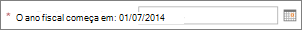 Data de início do período fiscal.