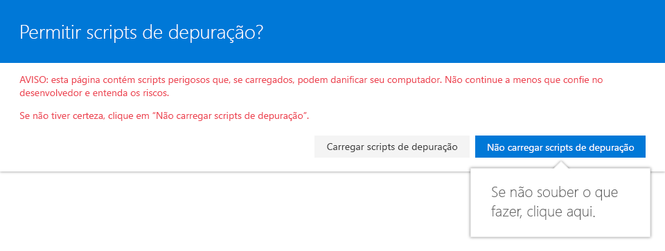 Aceitar o carregamento de debugripts