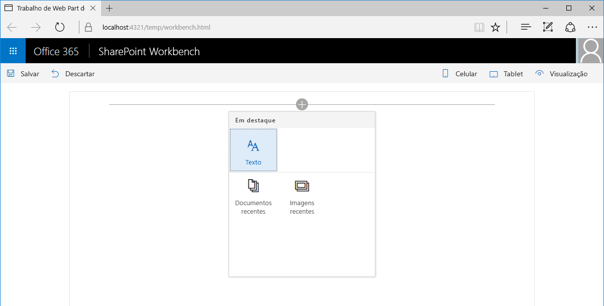 Caixa de ferramentas da Web Part mostrando a versão pré-configurada de duas Web Parts