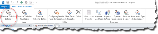 SharePoint Designer 2013 - Novo Fluxo de Trabalho de Lista