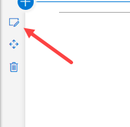 Captura de tela de uma seta vermelha apontando para o ícone de propriedades em segundo plano.