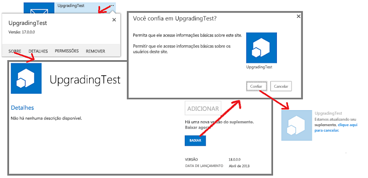 Processo de atualização imediata de aplicativo