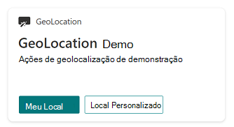 Cartão Designer de Cartão com ações de geolocalização configuradas