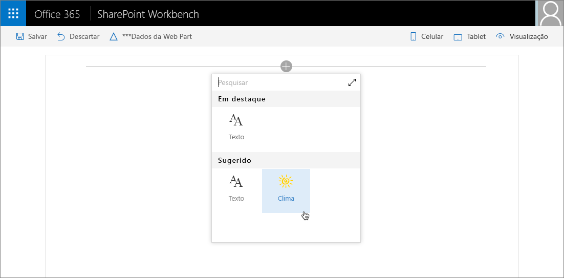 Imagem codificada em base64 exibida como o ícone da Web Part na caixa de ferramentas