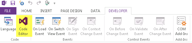 Code-behind do InfoPath