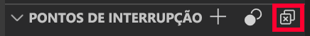 Screenshot of the button to remove all breakpoints.