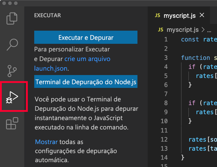 Screenshot of Visual Studio Code debug tab.