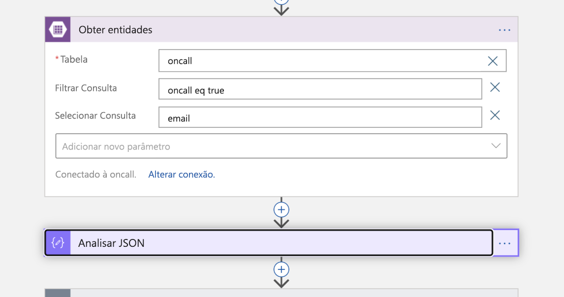 Screenshot of the Get entities block in Logic App Designer view of the Logic App.