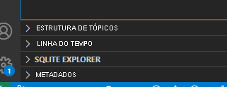 Captura de tela que mostra a pasta SQLite Explorer no painel Explorador.