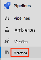 Screenshot of Azure Pipelines that shows the Library menu option.