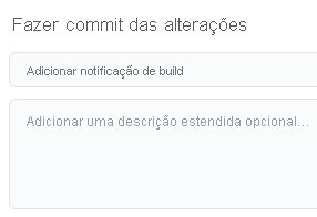 Captura de tela do GitHub que mostra a mensagem de commit.