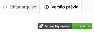 Captura de tela do GitHub que mostra uma visualização da notificação de build.