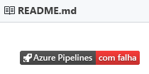 Uma captura de tela da notificação de build do Azure Pipelines no GitHub indicando uma falha.