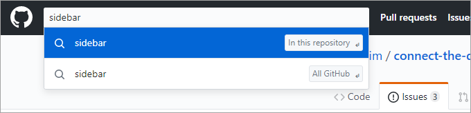 Uma captura de tela de uma pesquisa no GitHub.