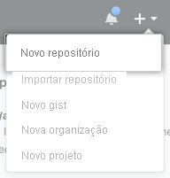 Captura de tela da criação do repositório.