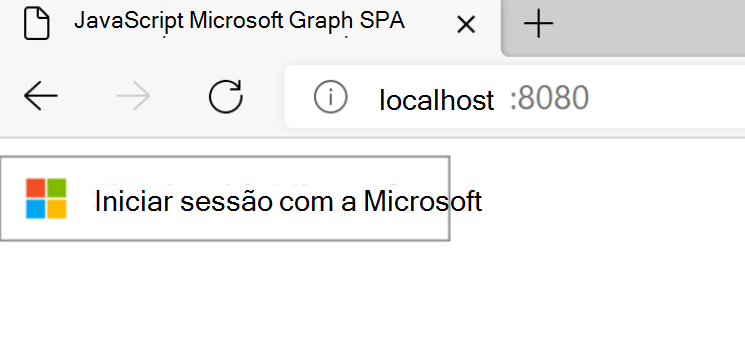 Captura de tela mostrando o botão Entrar com a conta da Microsoft.