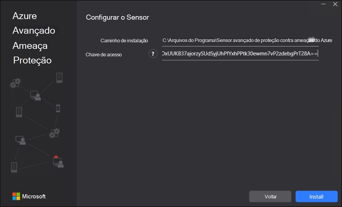 Etapas de instalação: configure o sensor.