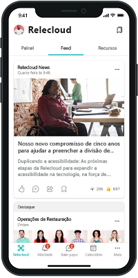 Captura de tela do Feed do modo de exibição móvel.