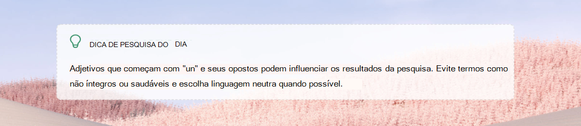 Captura de tela de uma dica de pesquisa do dia no coach de pesquisa.