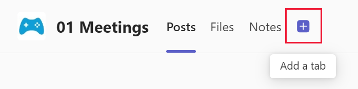 Screenshot of how to add a tab to a channel in Microsoft Teams.