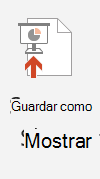Captura de tela do botão Salvar como Apresentação de Slides.