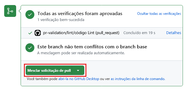 Captura de tela do GitHub que mostra o botão 