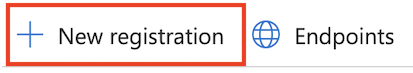 Captura de tela mostrando o botão de novo registro do Microsoft Entra ID no portal do Azure.