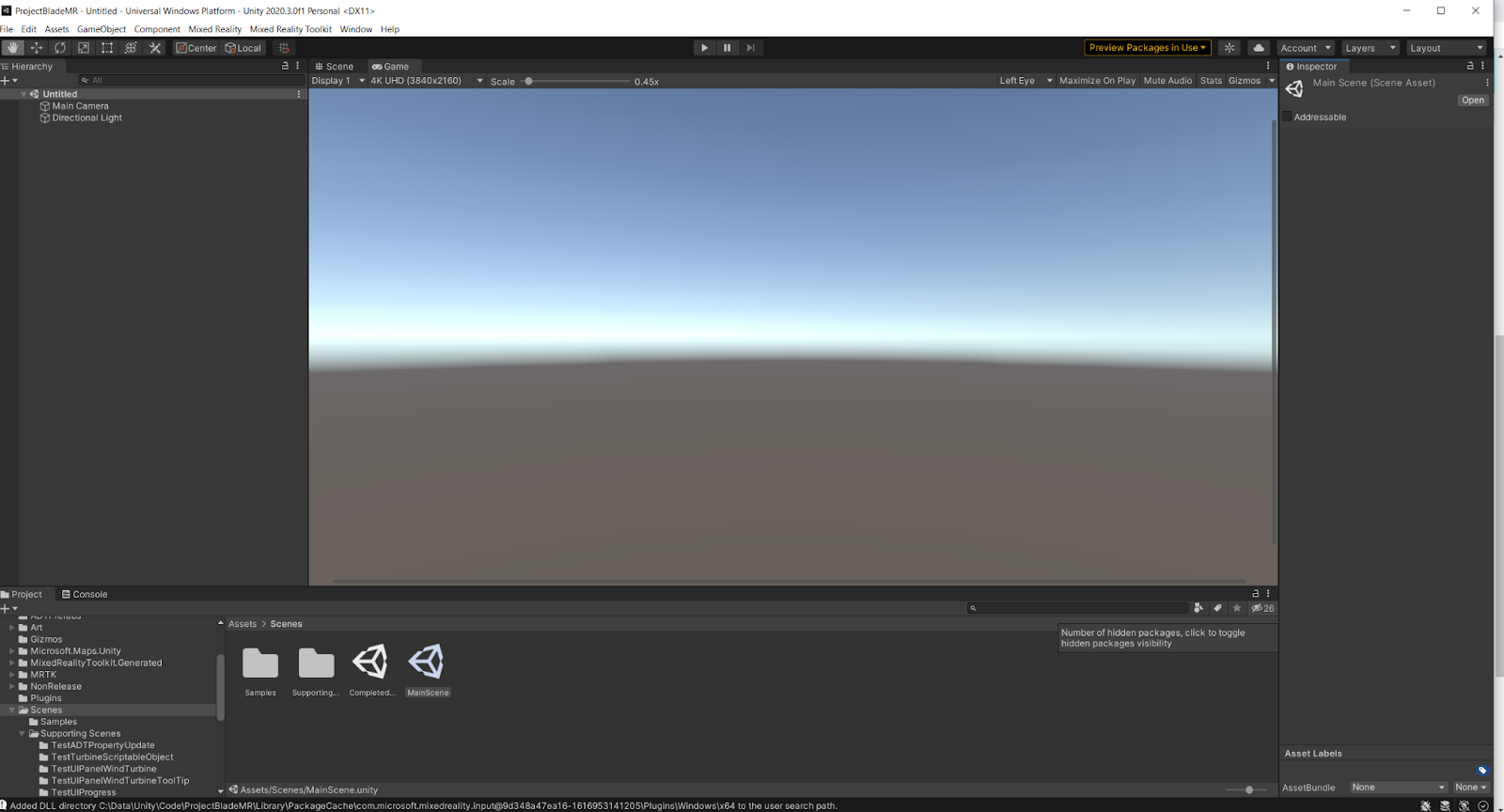 Screenshot of the Unity editor with a 3d scene loaded.