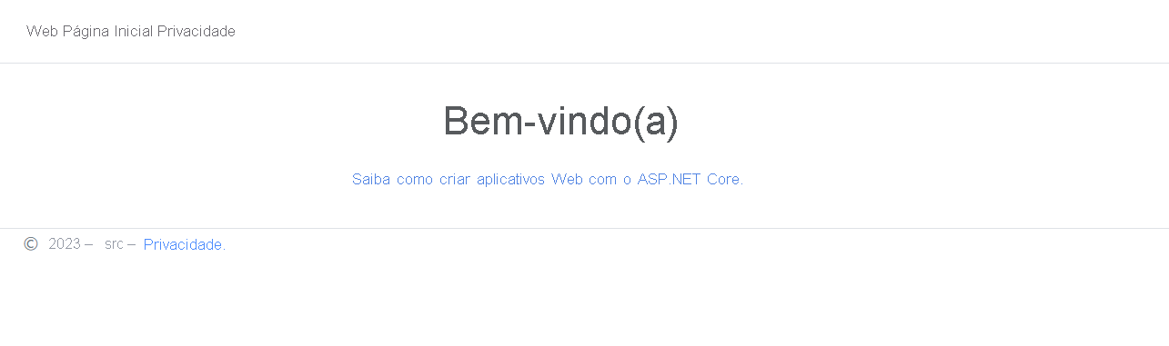 Captura de tela mostrando o aplicativo Web implantado.