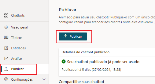 Captura de tela de como implantar o bot no site de demonstração.