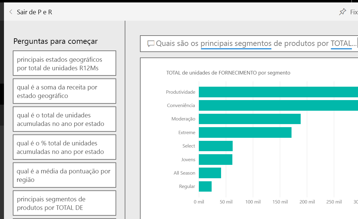 Captura de tela da tela de Q&A com perguntas para você começar.]