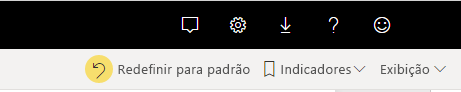 Captura de tela do botão Redefinir para padrão.