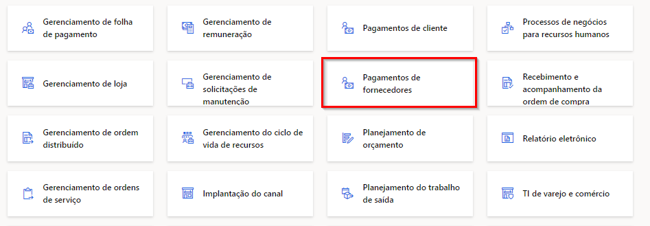 Captura de tela da Home Page com o bloco Pagamentos de cliente realçado.