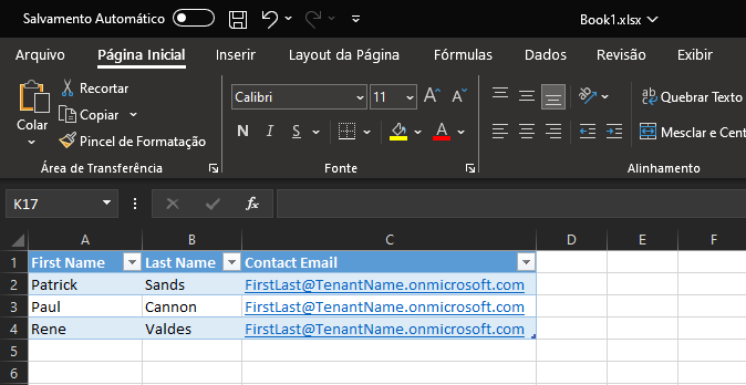 Captura da tabela do Excel.