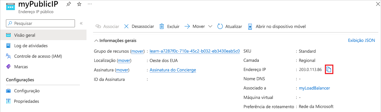 Captura de tela da zona DNS com um registro de alias criado.