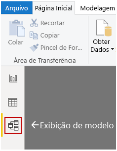 Captura de tela da exibição de Modelo.