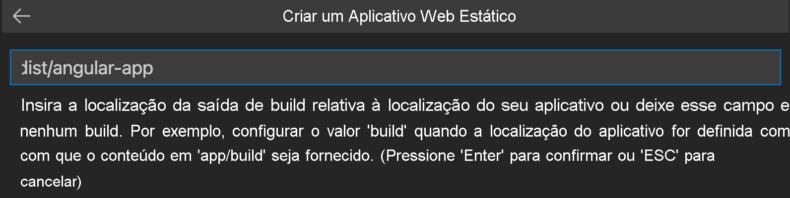 Captura de tela mostrando o caminho dos arquivos do aplicativo Angular.