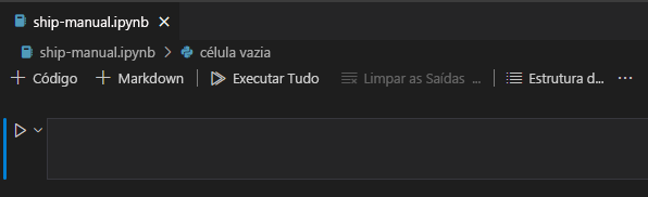 Captura de tela que mostra um exemplo de um novo arquivo do Visual Studio Code.