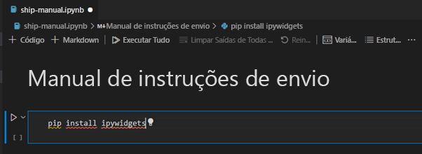 Captura de tela que mostra o bloco de código no arquivo Visual Studio Code.