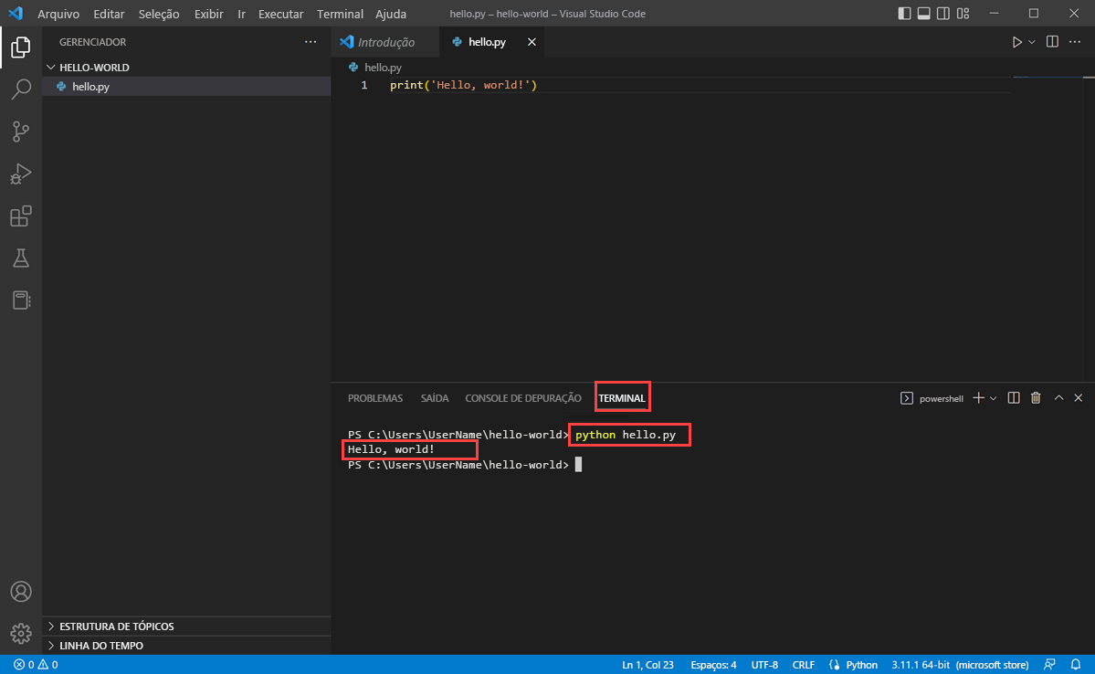 Captura de tela da execução do código Python.