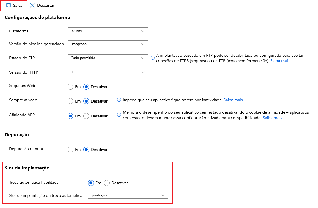 Screenshot of configuring auto swap.