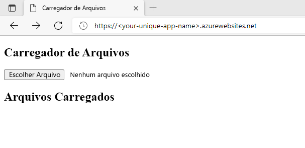 Captura de tela do aplicativo Web FileUploader para Java.