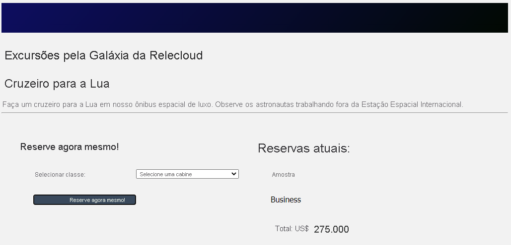 Captura de tela do aplicativo final com o formulário mostrado no lado esquerdo e a lista à direita.