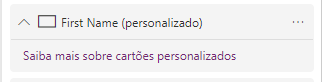 Captura de tela das configurações de propriedades do cartão personalizado.