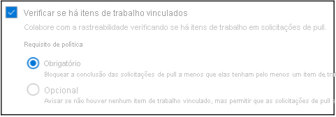 Verificar se há itens de trabalho vinculados.